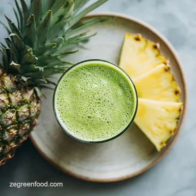Tropical Spinach Smoothie with Pineapple in 5 Minutes Recipe Card