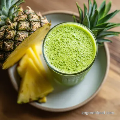 Tropical Spinach Smoothie with Pineapple in 5 Minutes