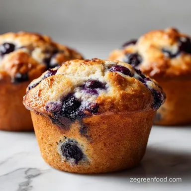 Vegan Blueberry Muffins with Bakery Style Domes in 30 Minutes Recipe Card