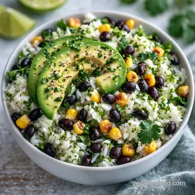 Vegan Burrito Bowl for 4 Servings Recipe Card