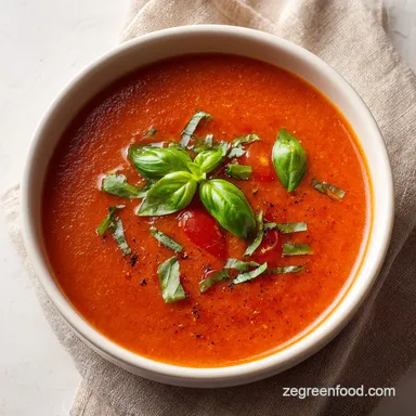 Vegan Creamy Tomato Basil Soup with Coconut Milk