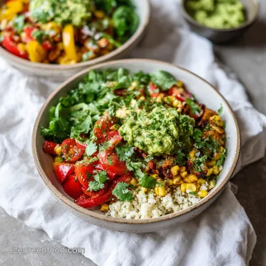 Vegan Fajita Bowl with Guacamole Recipe for 4