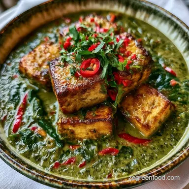 Vegan Palak Paneer Curry with Tofu