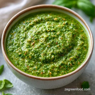 10-Minute Vegan Pesto Recipe Recipe Card