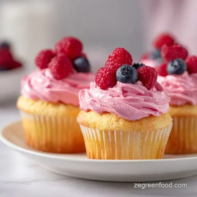 Vegan Raspberry Cupcakes in 35 Minutes Recipe Card