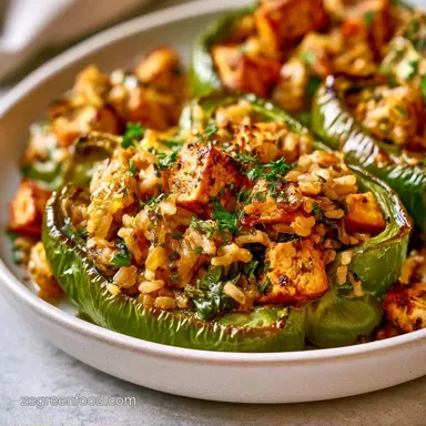 Vegan Stuffed Green Peppers in 60 Minutes Recipe Card