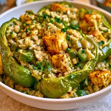 Vegan Stuffed Green Peppers in 60 Minutes