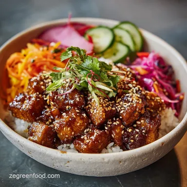 Vegan Tofu Poke Bowl Recipe for 2 Servings Recipe Card