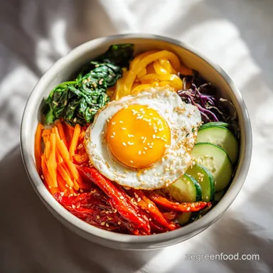 Healthy Bibimbap Recipe Vegetarian for 4 Recipe Card