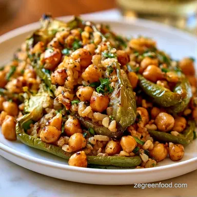 Vegetarian Stuffed Green Peppers: Baked Recipe Card