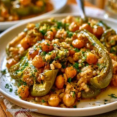 Vegetarian Stuffed Green Peppers: Baked