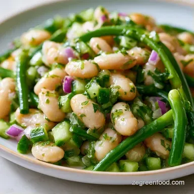 White Bean Scape Salad in 15 Minutes Recipe Card