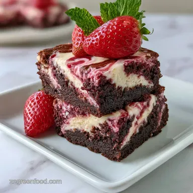 Strawberry Cheesecake Brownies: Fudgy