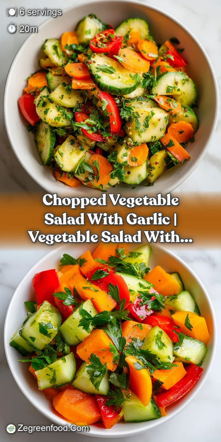 Extreme close-up of glistening, crisp vegetable cubes with tiny bits of minced garlic and oil clinging to the edges.