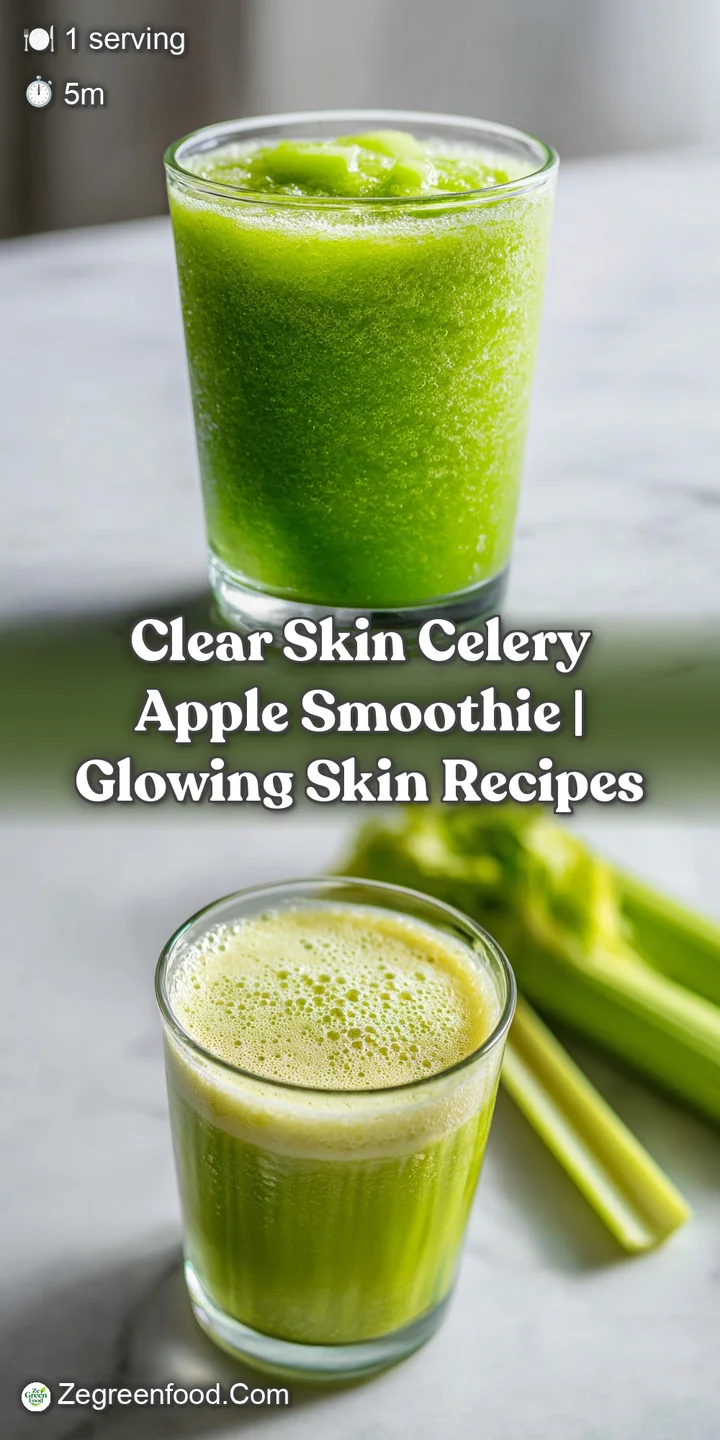 Close-up reveals a refreshing green smoothie with tiny bubbles, hints of blended apple and celery. Looks cool and invigora...