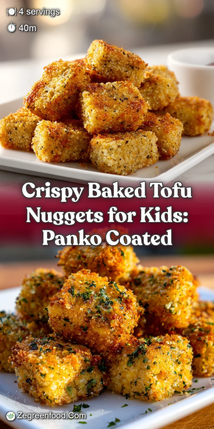 Close-up of a crispy, golden-brown tofu nugget. The texture is subtly bubbled and inviting. A tempting snack with a light ...