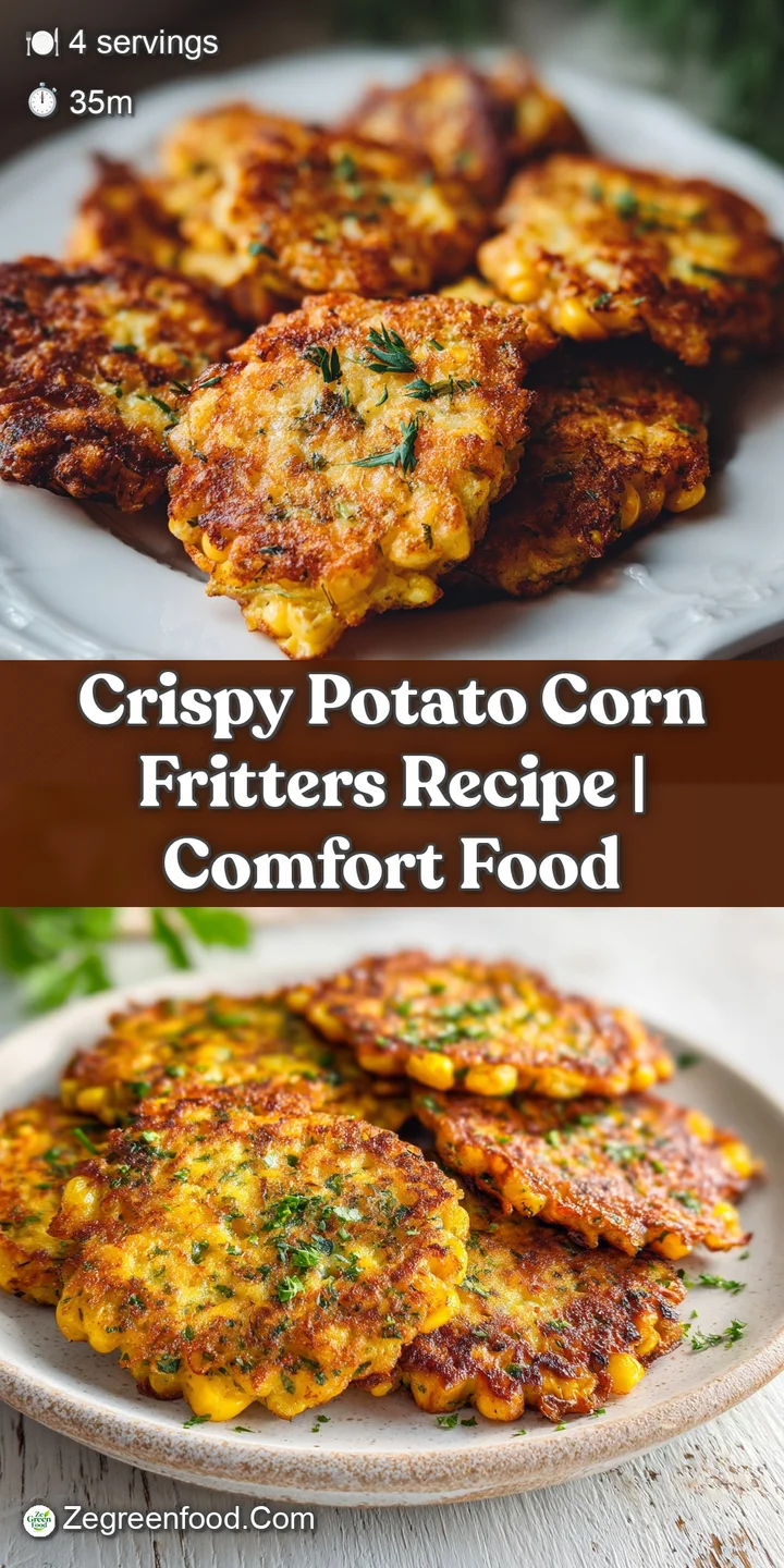 Close-up of a golden-fried fritter, revealing the textures of corn and potato, glistening with a light sheen of oil.