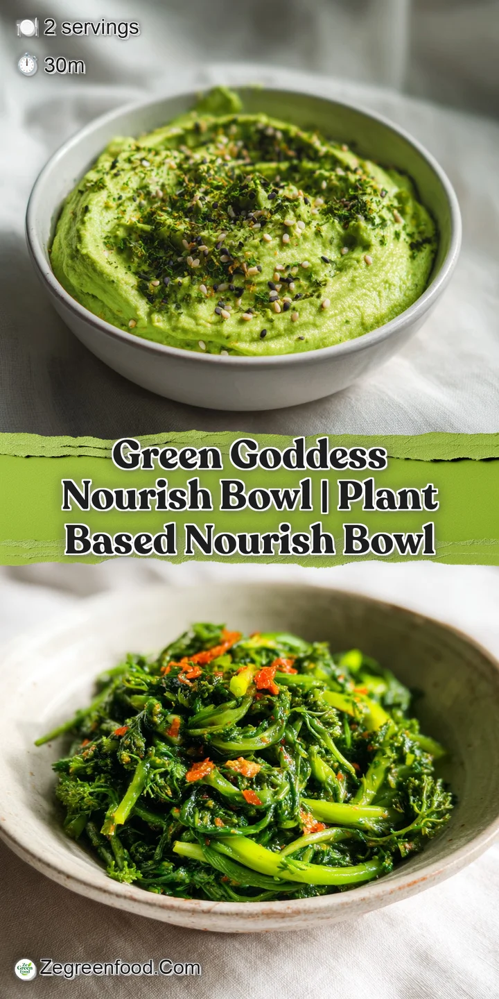 Close-up of a green goddess bowl showing the creamy texture of the sauce and vibrant colors of the vegetables.