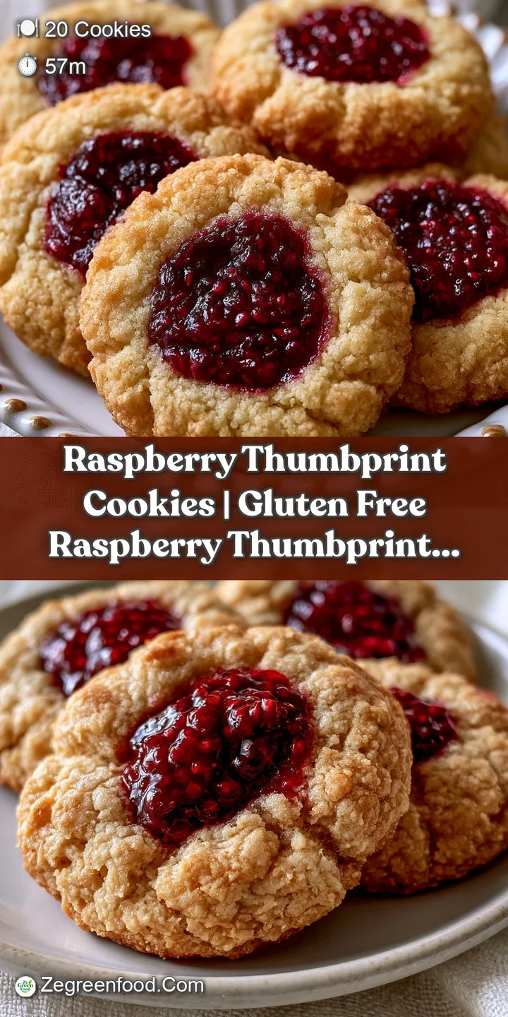 Close-up of a golden cookie featuring a glossy, deep red raspberry center and a soft, crumbly buttery texture.
