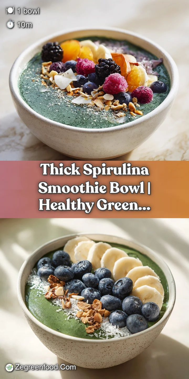 Close-up of a thick, icy blue-green smoothie bowl with a scattering of colorful toppings; glistening with freshness.