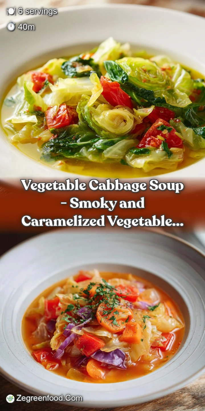 Close-up of tender, shredded cabbage and bright carrots in a glistening, dark vegetable broth.