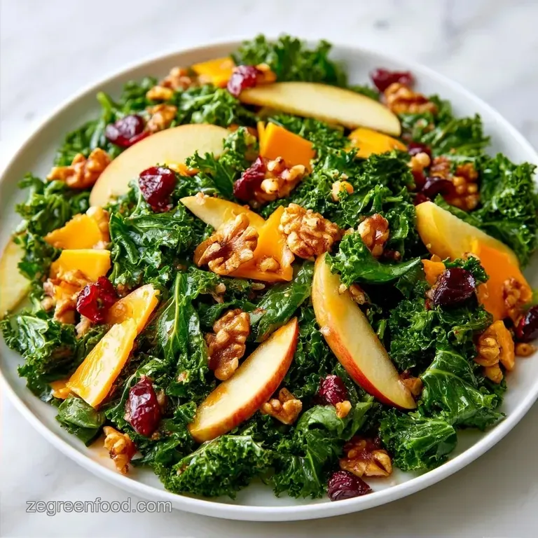 Apple Kale Salad with Honey Dijon Dressing