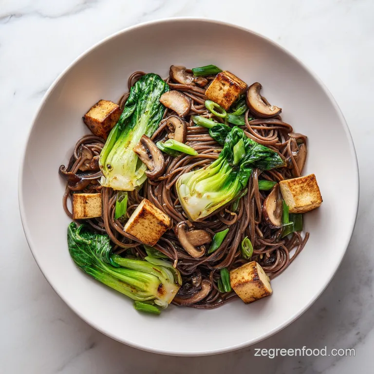 Bok Choy Wild Mushroom Miso Soba Bowl: Nutrient Dense