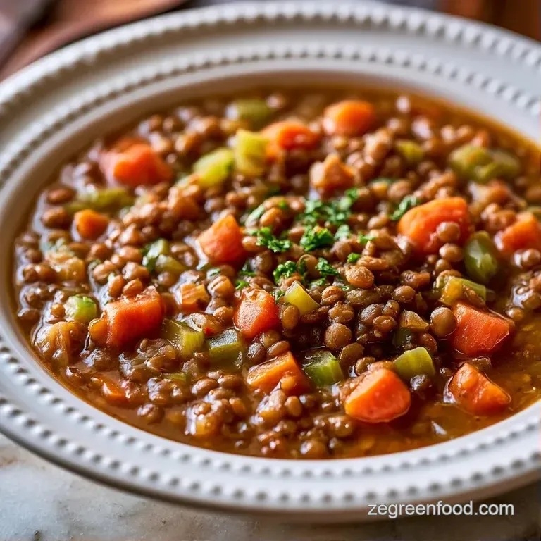Thick, earthy brown stew in a white ceramic bowl topped with fresh parsley and a side of crusty toasted sourdough.