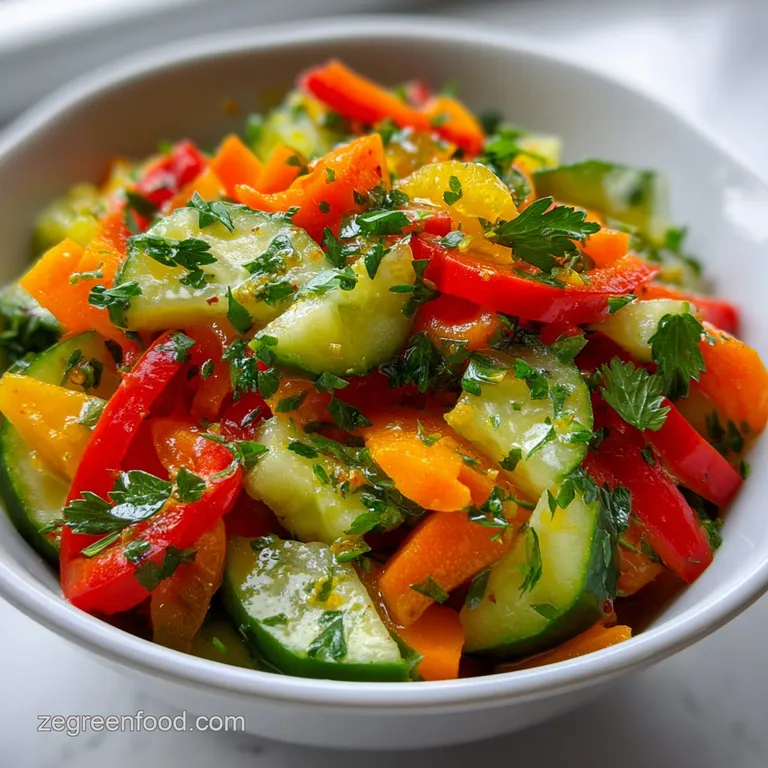 Chopped Vegetable Salad With Garlic: Fresh and Crunchy