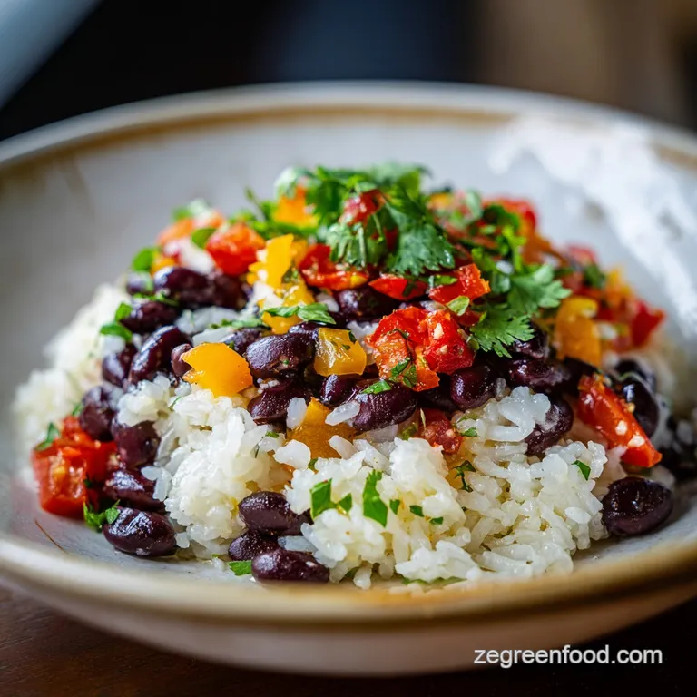 Artfully arranged burrito bowl with juicy meat, bright corn, creamy avocado, and a drizzle of tangy sauce. Fresh, flavorfu...