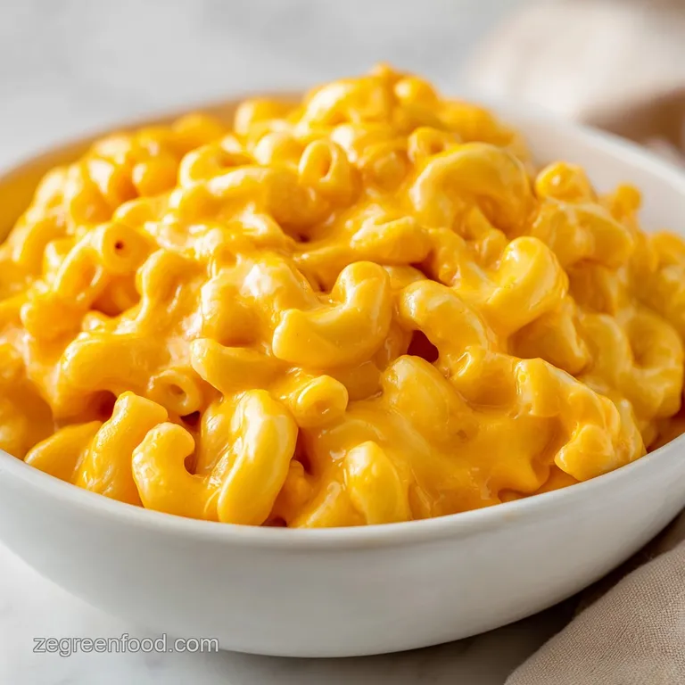 Golden cheesy pasta swirls in a matte black bowl, garnished with fresh parsley on a rustic linen tablecloth.