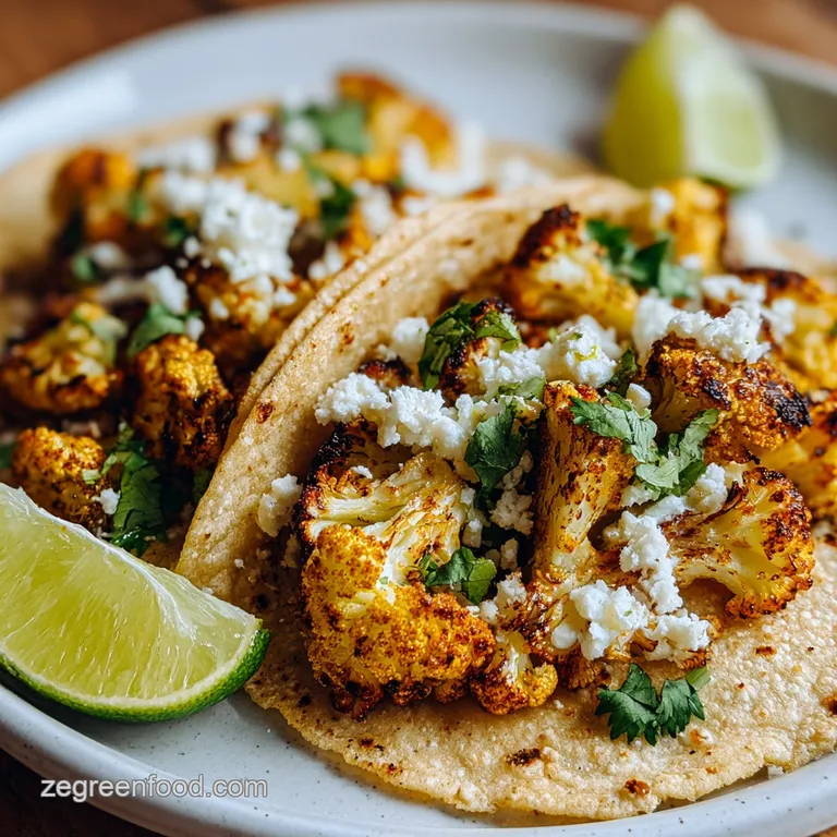Easy Roasted Cauliflower Tacos With Lime