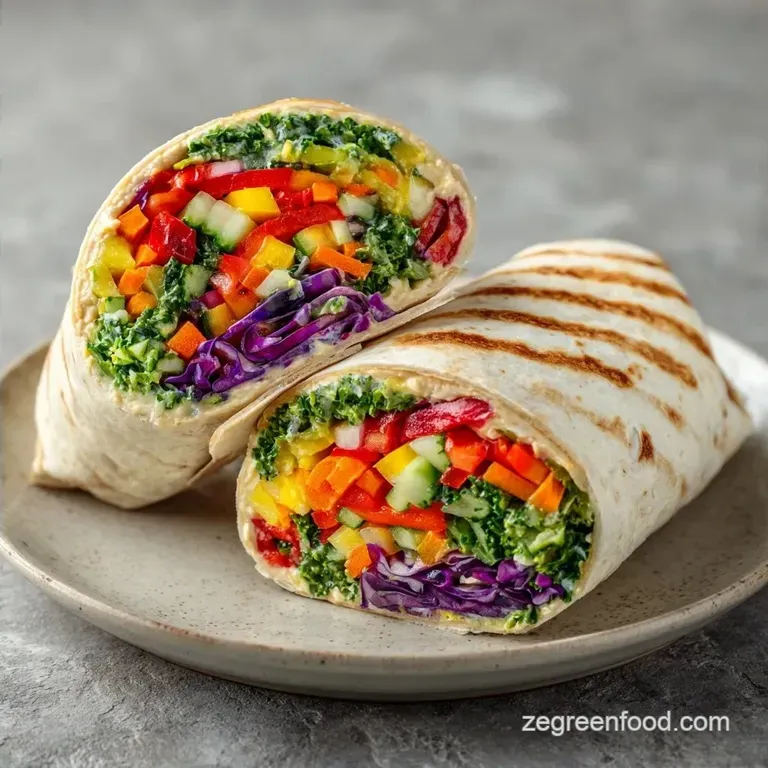 Few Ingredient Hummus Wrap: Fresh and Crunchy