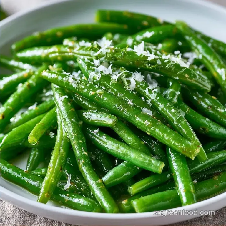 Green Bean Scape Salad with Shaved Parmesan