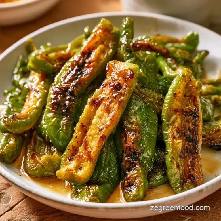Charred and Smoky Grilled Green Peppers