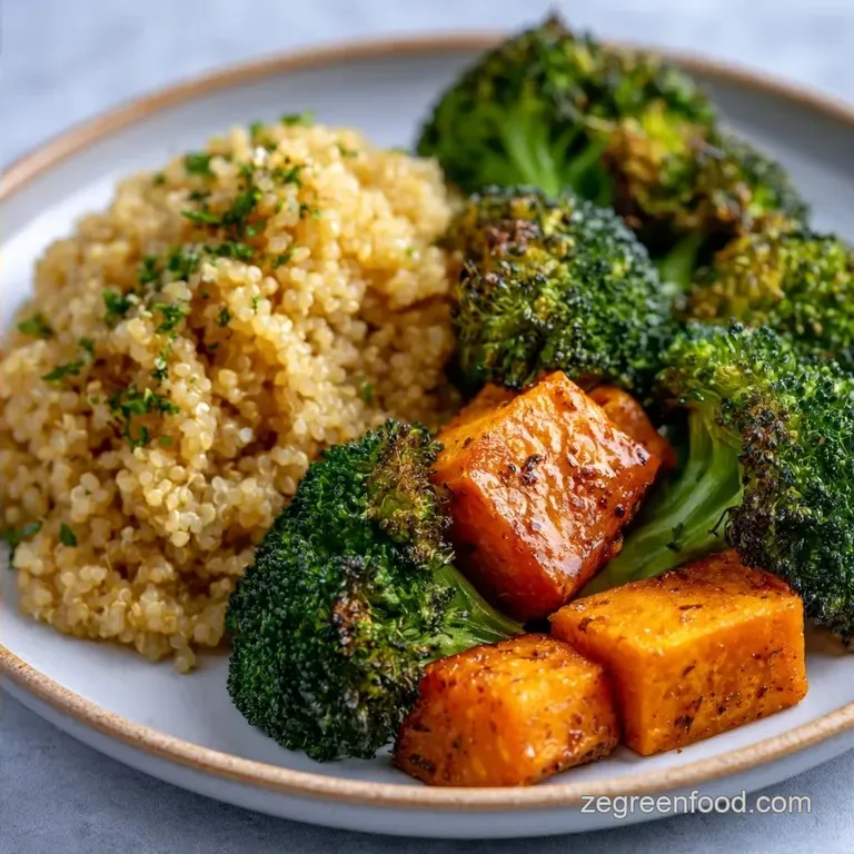 Healthy Gluten Free Grain Bowl with Roasted Broccoli
