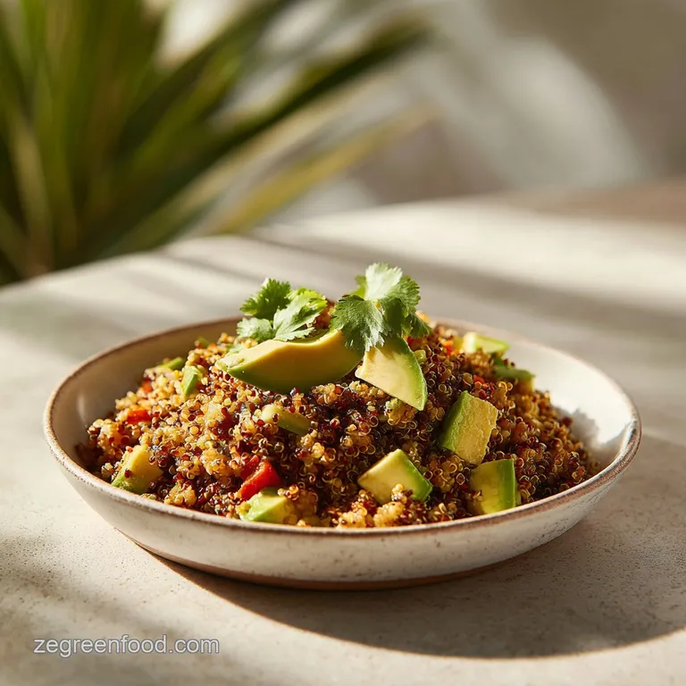High Protein Quinoa Salad with Avocado