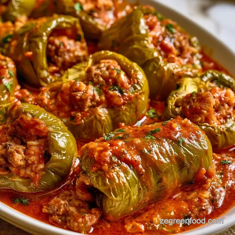 Italian Stuffed Green Peppers with Sausage