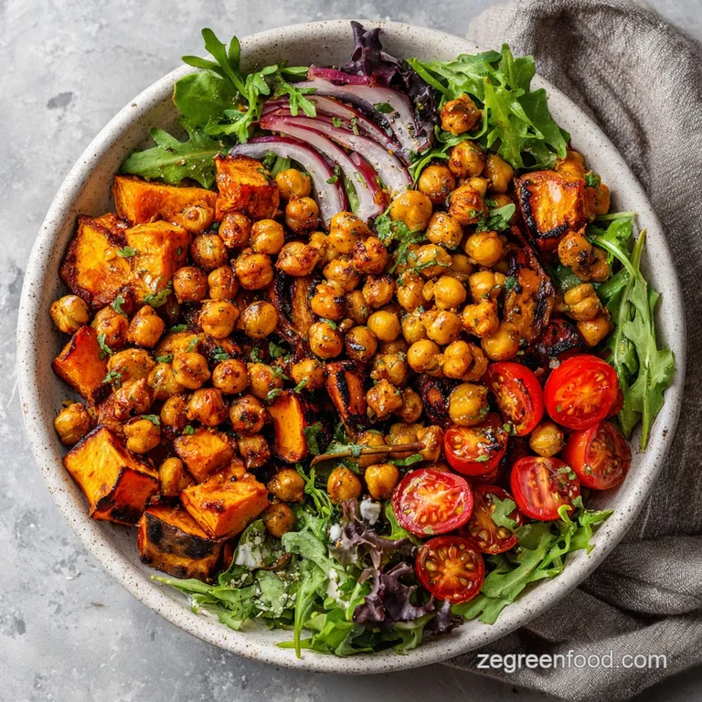 Roasted Chickpea Sweet Potato Bowl