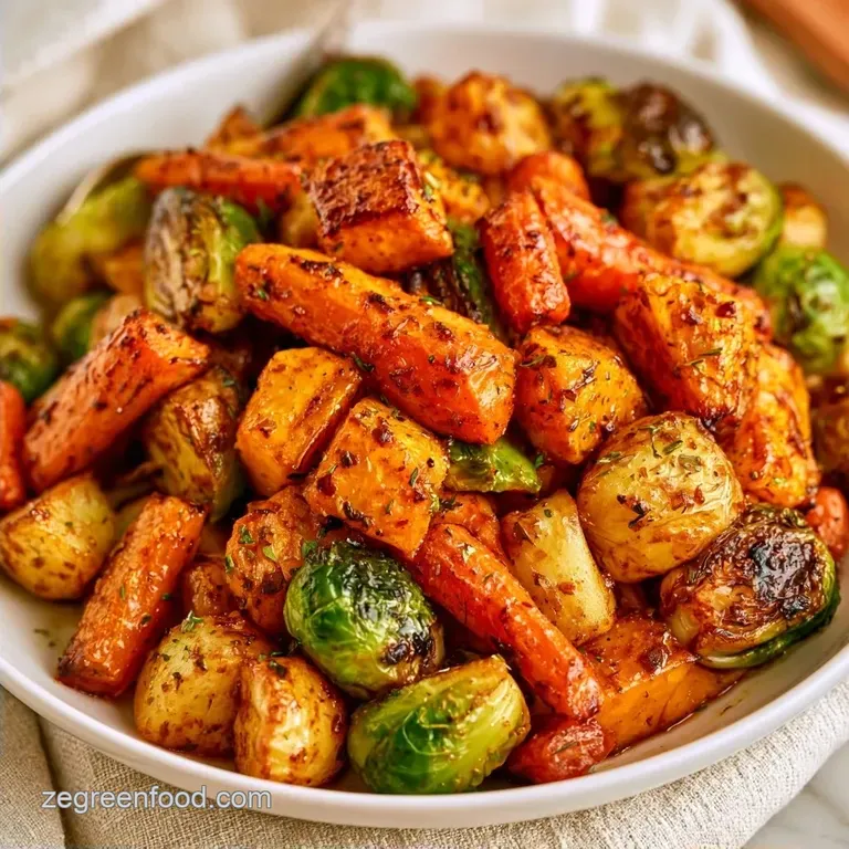 Roasted Fall Vegetables with Maple Balsamic Glaze