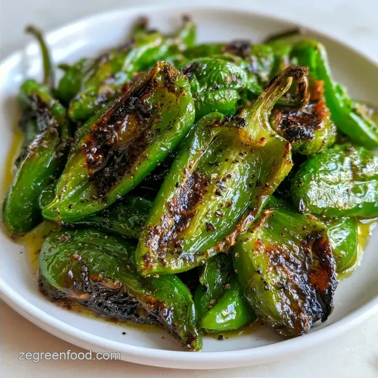 Roasted Green Peppers with Garlic and Vinegar