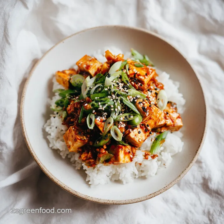 Spicy Korean Tofu Rice Bowl