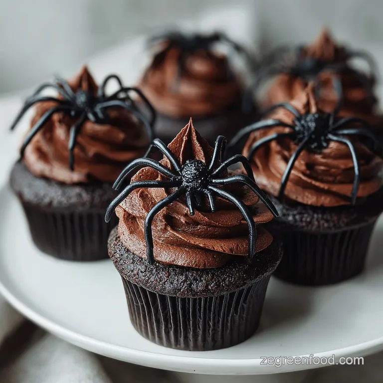 A row of dark cocoa cakes with spindly legs set on a slate platter, accented by scattered orange candy pieces.