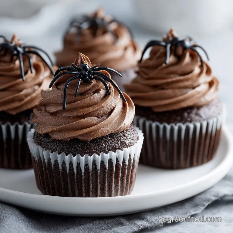 Spider Cupcakes for Halloween: Dark Cocoa