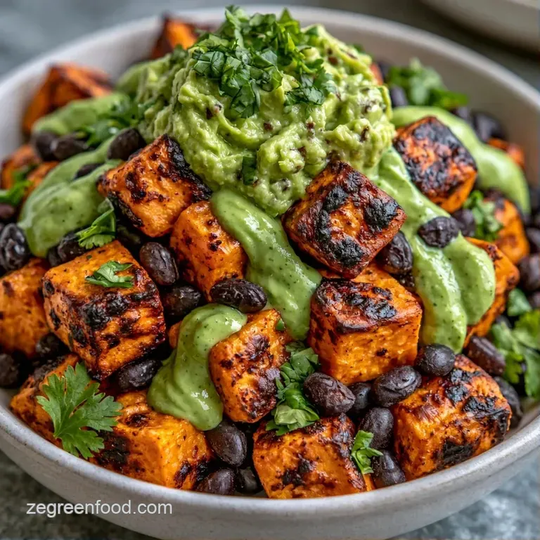 Vibrant assortment of black beans, corn, and sliced avocado arranged neatly in a matte ceramic bowl with lime wedges.