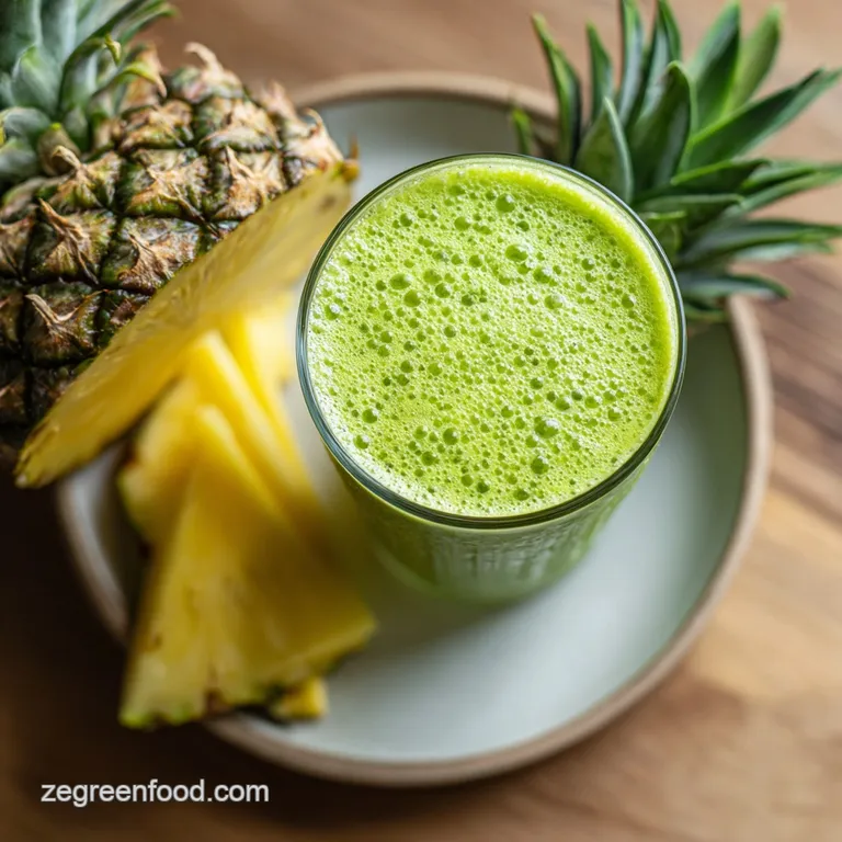 Tropical Spinach Smoothie with Pineapple