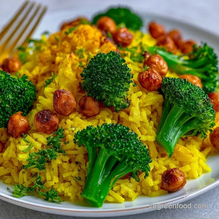 Vibrant arrangement of steamed broccoli, shredded purple cabbage, and golden tofu over a bed of fluffy white rice.