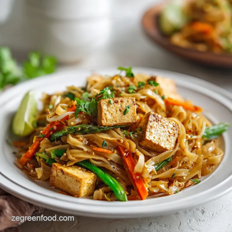 Vegan Pad Thai with Tofu: Quick & Tangy