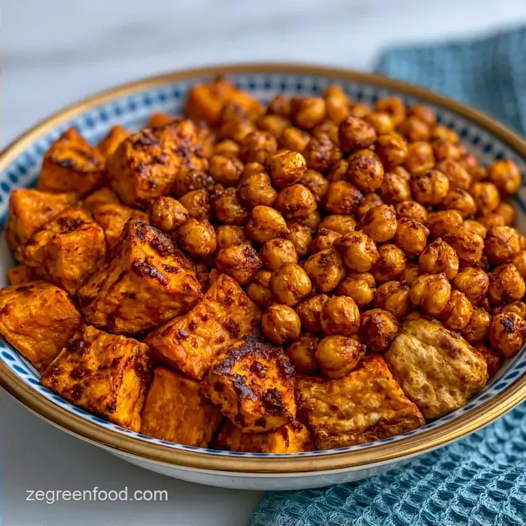 High Protein Vegan Roasted Sweet Potato Bowl