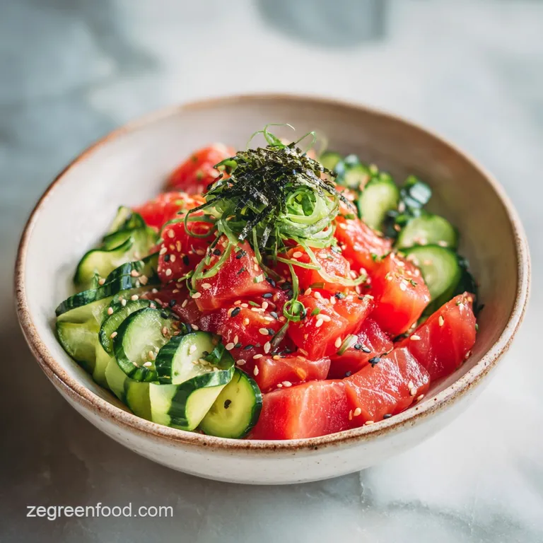 Vegan Poke Bowl With Watermelon Tuna